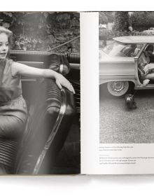 Book cover of Stars and Cars, featuring French actress Brigitte Bardot in driving seat of vintage car. Published by teNeues Books.