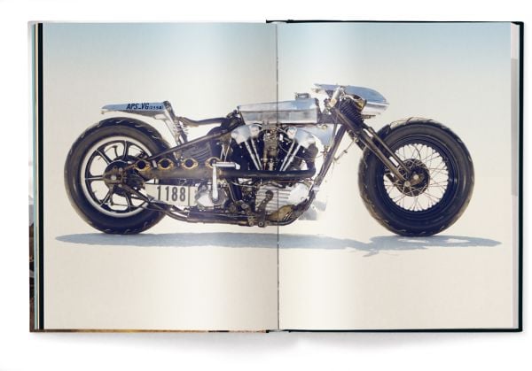 Book cover of The Harley-Davidson Book - Refueled, featuring a biker on Harley Davidson, riding through desert landscape with rocky mountains behind. Published by teNeues Books.