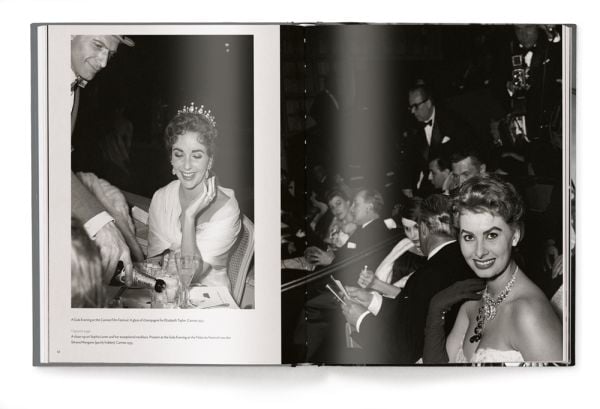 Book cover of Riviera Cocktail, featuring American actress Grace Kelly posing in floral silk dress. Published by teNeues Books.