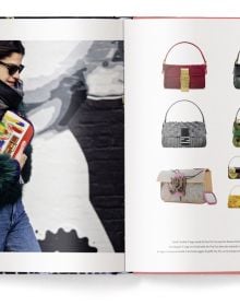 Lime green quilted velvet Chanel handbag, on cover of 'For the Love of Bags', by teNeues Books.