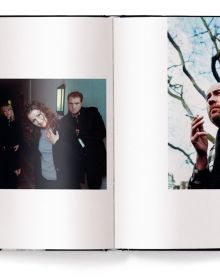 Book cover of Nineties Spirit: Music Caught on Camera, featuring Kurt Cobain playing guitar and singing on stage. Published by teNeues Books.
