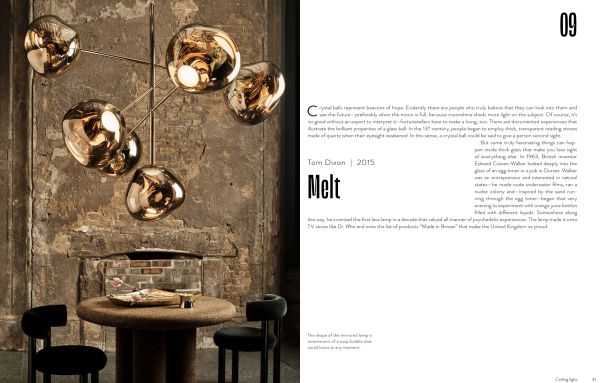 Book cover of 101 Design Classics: Why some ideas become true design icons and others don't, 1920 until Today, with a modern tripod floor lamp. Published by teNeues Books.