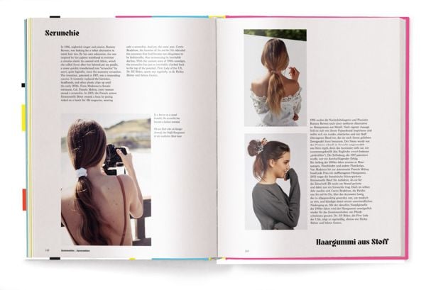 Book cover of Déjà vu Style: Fashion trends that made a comeback, with a fashion model wearing 60s shift dress, with yellow tights and pink platform shoes. Published by teNeues Books.