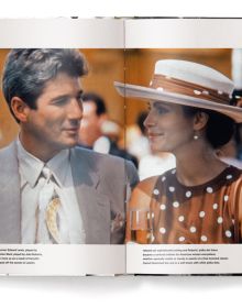 Nino Cerruti in white suit, smiling at camera, fashion icon NINO CERRUTI in gold, and black font to centre.