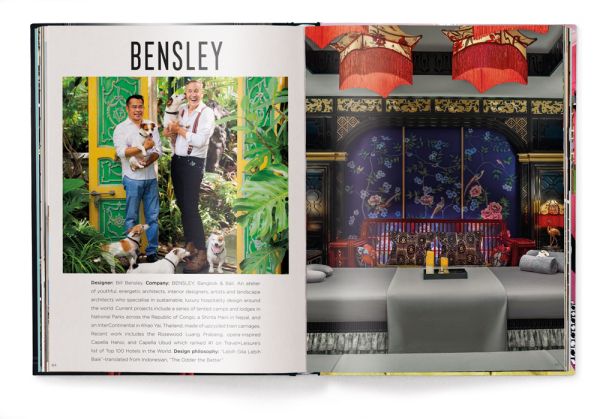 Book cover of Andrew Martin Interior Design Review Vol. 26, featuring a framed picture of Grace Jones wearing crown, with cigarette between teeth, hanging above an orange chair. Published by teNeues Books.