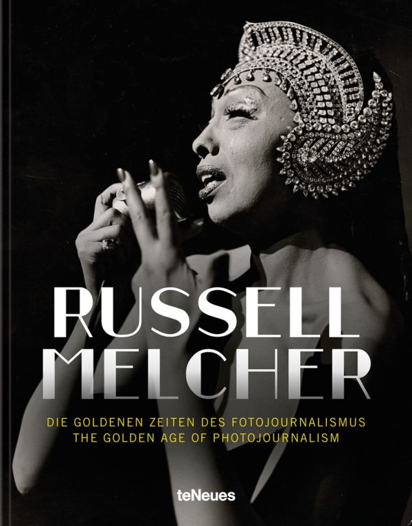 Book cover of The Golden Age of Photojournalism, with Josephine Baker, in tears as she sings for the last time in Paris, 1959. Published by teNeues Books.