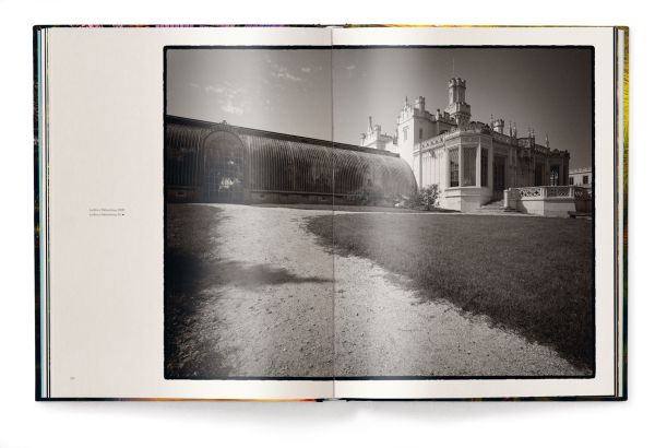 Book cover of Greenhouses, with the interior of Royal Garden, Brussels II, greenhouse, featuring exotic palms. Published by teNeues Books.