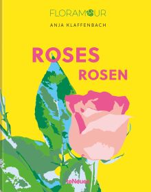 Book cover of Roses, with a single light pink rose. Published by teNeues Books.