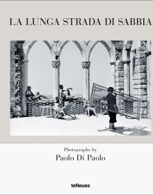 Sun bathers lying on arched ruins, on holiday in Sorrento, Campania, July 1959, on landscape cover of 'La lunga strada di sabbia, Paolo Di Paolo - Pier Paolo Pasolini', by teNeues Books.