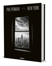 Book cover of New York Street Diaries, with a dark room looking out on cityscape with Empire State Building. Published by teNeues Books.