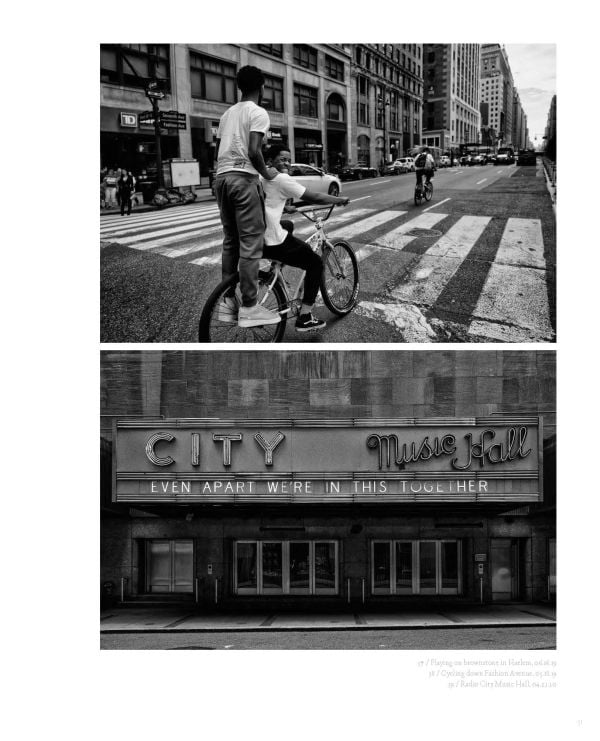 Book cover of New York Street Diaries, with a dark room looking out on cityscape with Empire State Building. Published by teNeues Books.