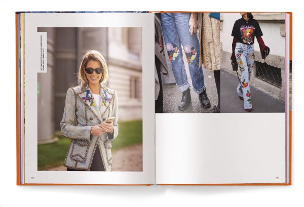 Book cover of It’s All About Denim, with blue denim jacket. Published by teNeues Books.