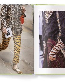 Book cover of It’s All About Animal Print, with a leopard print coat. Published by teNeues Books.