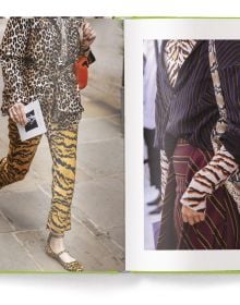 Book cover of It’s All About Animal Print, with a leopard print coat. Published by teNeues Books.