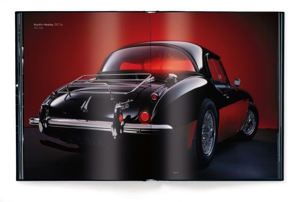 Book cover of Black Beauties, Iconic Cars with a black Bugatti Veyron Grand Sport Vitesse with illuminated lights. Published by teNeues Books.