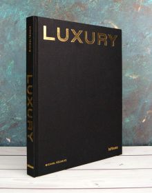 Black textured cover with gold capitalised font to top of 'Luxury', by teNeues Books.