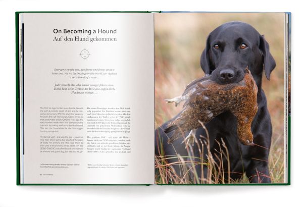 Book cover of Hunting: The Ultimate Book, with a dead pheasant, hare and pigeon strung upside down. Published by teNeues Books.