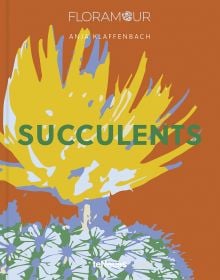 Book cover of Succulents, with a flowering yellow cactus. Published by teNeues Books.