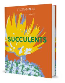 Book cover of Succulents, with a flowering yellow cactus. Published by teNeues Books.