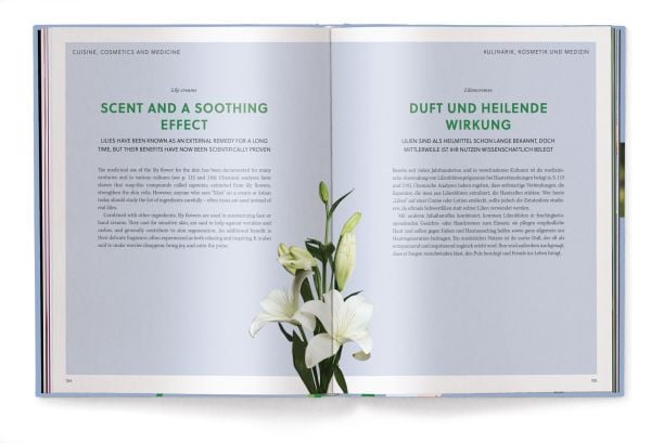 Book cover of Lilies, with purple and pink lily. Published by teNeues Books.