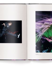 Book cover of Paul Bergen's Zero’s Heroes: Music Caught on Camera, featuring Shakira performing on stage with a guitar. Published by teNeues Books.