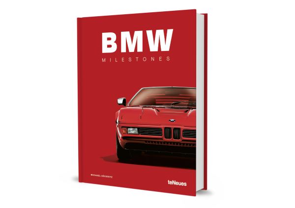Book cover of Michael Köckritz's guide BMW Milestones, featuring the front of a red BMW M1. Published by White Star.