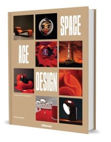 Book cover of Space Age Design: Icons of the Movement, featuring futuristic furniture. Published by teNeues Books.