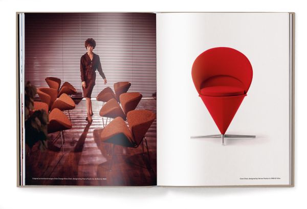 Book cover of Space Age Design: Icons of the Movement, featuring futuristic furniture. Published by teNeues Books.