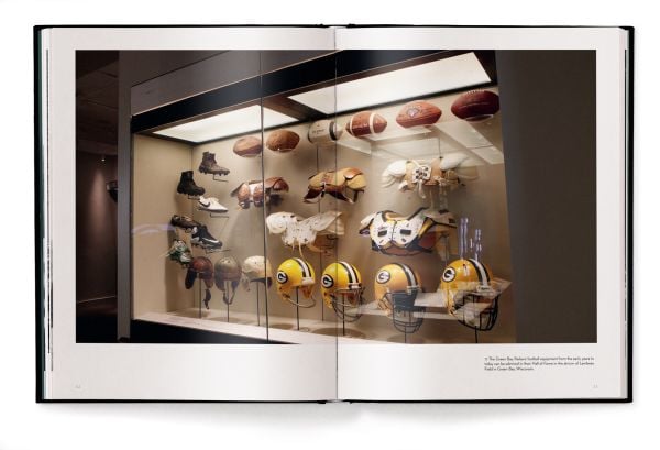 Book cover of American Football: The Ultimate Book, with a brown American football with white stitching to centre. Published by teNeues Books.