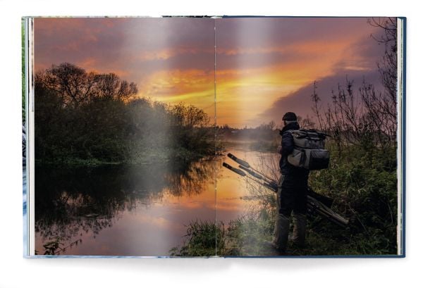 Book cover of Fishing: The Ultimate Book, with a fisherman sitting on a rock in the middle of a fast flowing river. Published by teNeues Books.
