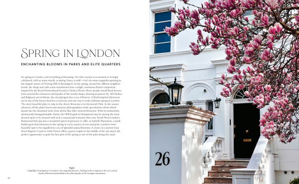 Book cover of Charming England, featuring purple wisteria hanging above a wood door. Published by teNeues Books.