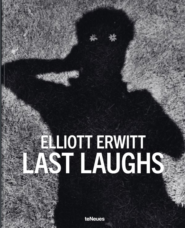 Book cover of Last Laughs, featuring the silhouette of a figure with two flowers placed where the eyes are. Published by teNeues Books.