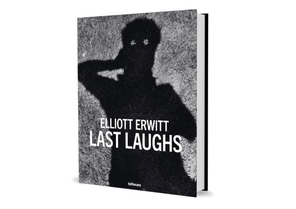 Book cover of Last Laughs, featuring the silhouette of a figure with two flowers placed where the eyes are. Published by teNeues Books.