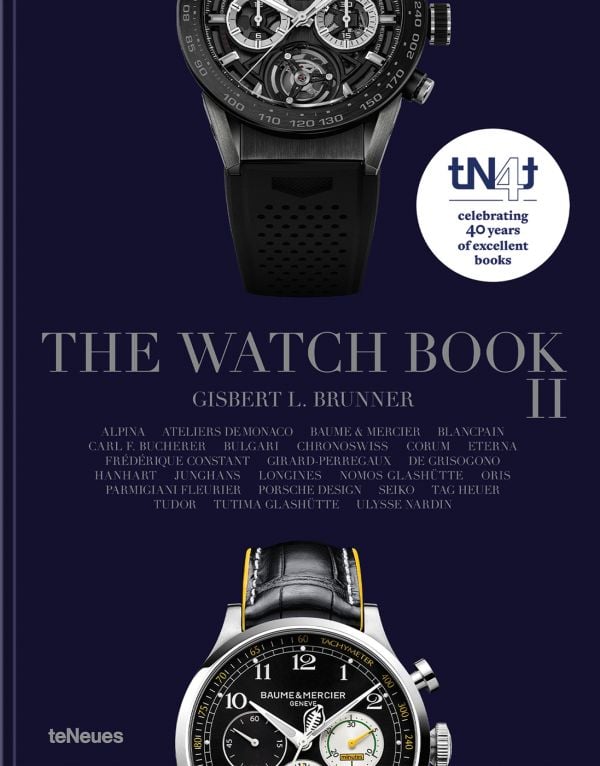 Book cover of The Watch Book II: tN4t, featuring a black and silver Baume & Mercier. Published by teNeues Books.