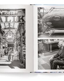 Book cover of Paris Blues, with a couple embracing, and a push bike on a stand behind them. Published by teNeues Books.