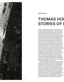 Book cover of Thomas Hoepker: Stories of Humanity; featuring a child on a cobbled street giving a bird some food. Published by teNeues Books.