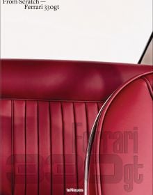 Book cover of Ferrari 330GT: From Scratch, featuring a deep red leather interior of a sports car. Published by teNeues Books.