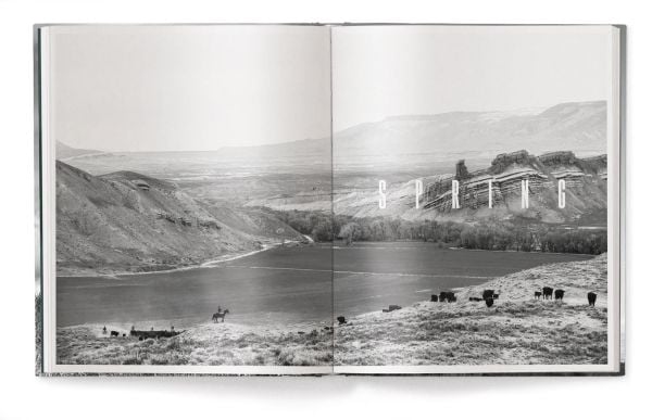Book cover of A Ranch Year: Cowboys of the West; featuring two figures on horseback riding over a grassy mound, away from the viewer. Published by teNeues Books.
