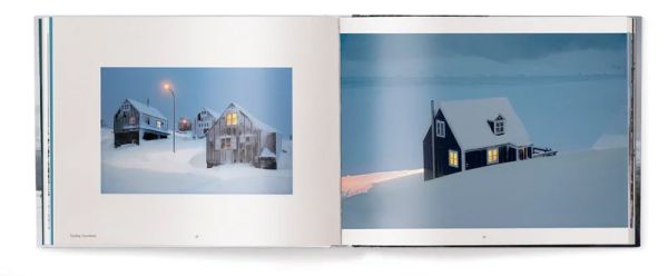 Book cover of Winterland: The Colors of Snow; featuring a snowy landscape with a house and mountain behind. Published by teNeues Books.
