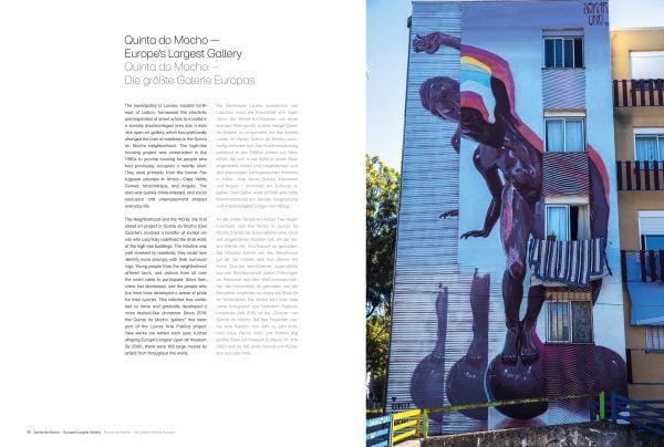 Book cover of Masters of Street Art: Art Without A Frame; featuring a large artwork of rabbit on corner of building. Published by teNeues Books.