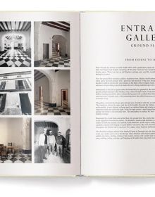 Book cover of Creating a New Home in Mallorca; featuring a hallway with a grand arch, and black and white floor tiles. Published by teNeues Books.