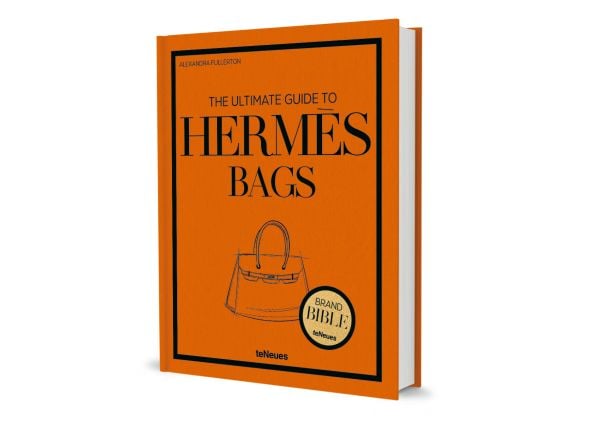 Book cover of The Ultimate Guide to Hermès Bags; featuring the Birkin handbag. Published by teNeues Books.