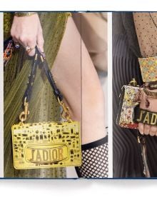 Book cover of The Ultimate Guide to Dior Bags; featuring Dior's saddle bag. Published by teNeues Books.