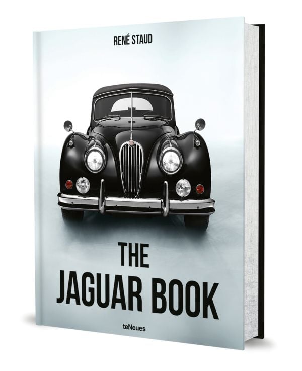 Book cover of The Jaguar Book: Collector's Edition; featuring the front of a black car. Published by teNeues Books.