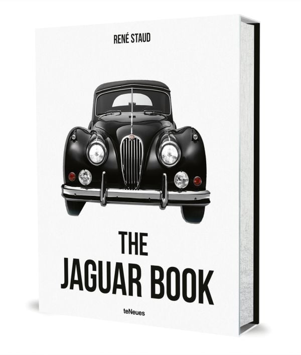 Book cover of The Jaguar Book: Collector's Edition; featuring the front of a black car. Published by teNeues Books.