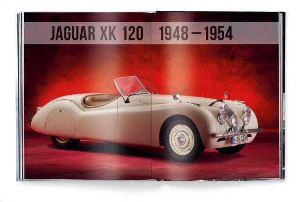 Book cover of The Jaguar Book: Collector's Edition; featuring the front of a black car. Published by teNeues Books.