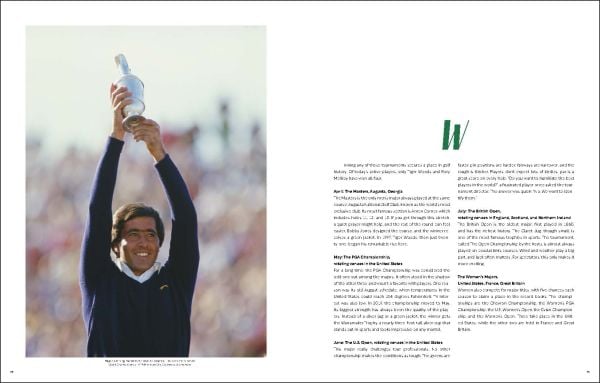 Book cover of GOLF: A Tribute to Golf’s Finest Destinations, Gear, and Icons; with a golfer about to take a shot. Published by teNeues Books.