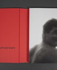 Book cover of Walking Distance, with red filter over seascape, vertical red line to centre. Published by Verlag Kettler.