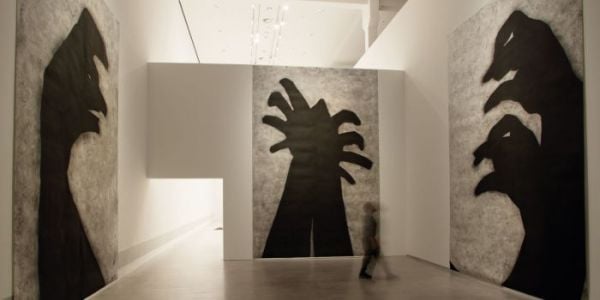 Art catalogue cover of Nasan Tur: Hunted, with a soft spot-light on a dead baby deer. Published by Verlag Kettler.