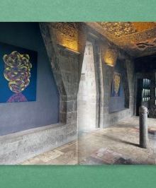 Art catalogue cover of Robert Janitz: Anahuacalli, with capitalised, shiny green font. Published by Verlag Kettler.